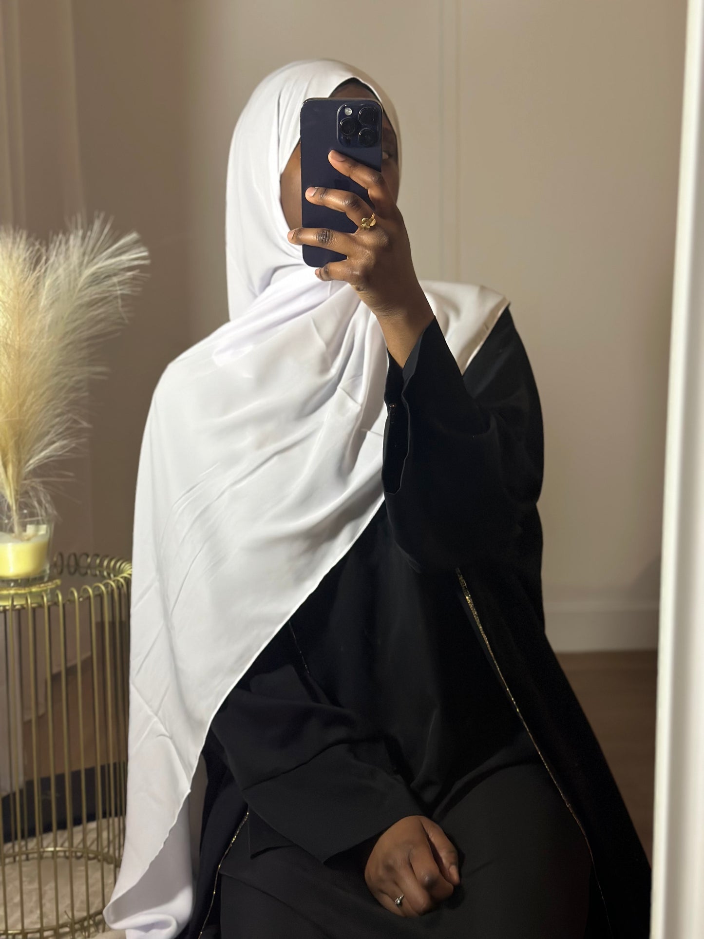 Hijab jersey premium blanc