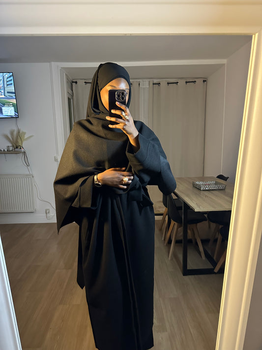 kimono manteau avec cape noir - Al moon paris