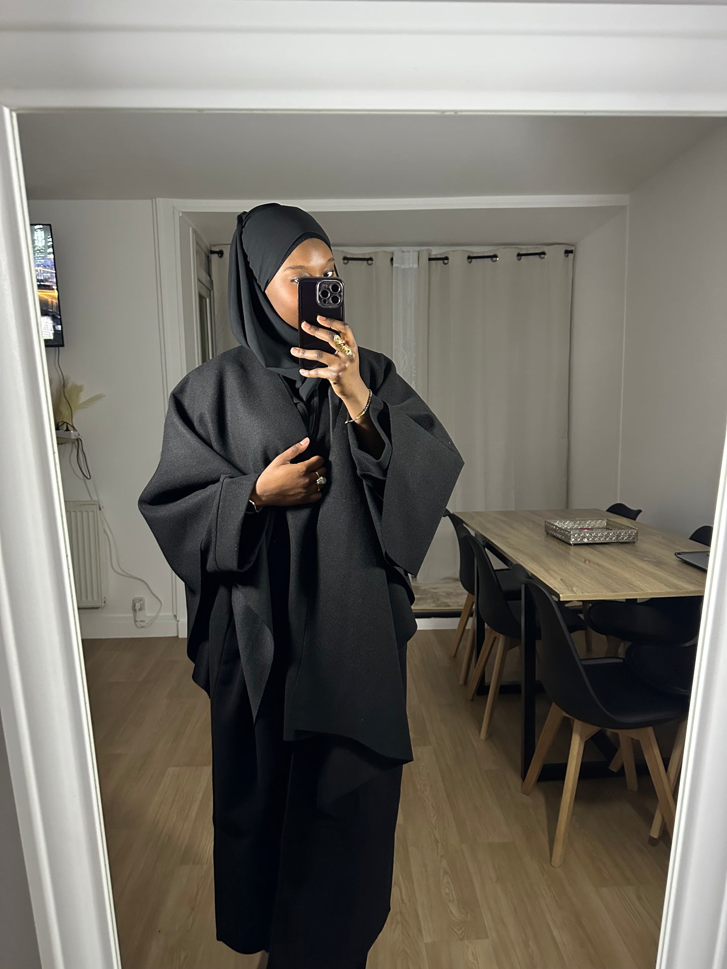 kimono manteau avec cape noir - Al moon paris