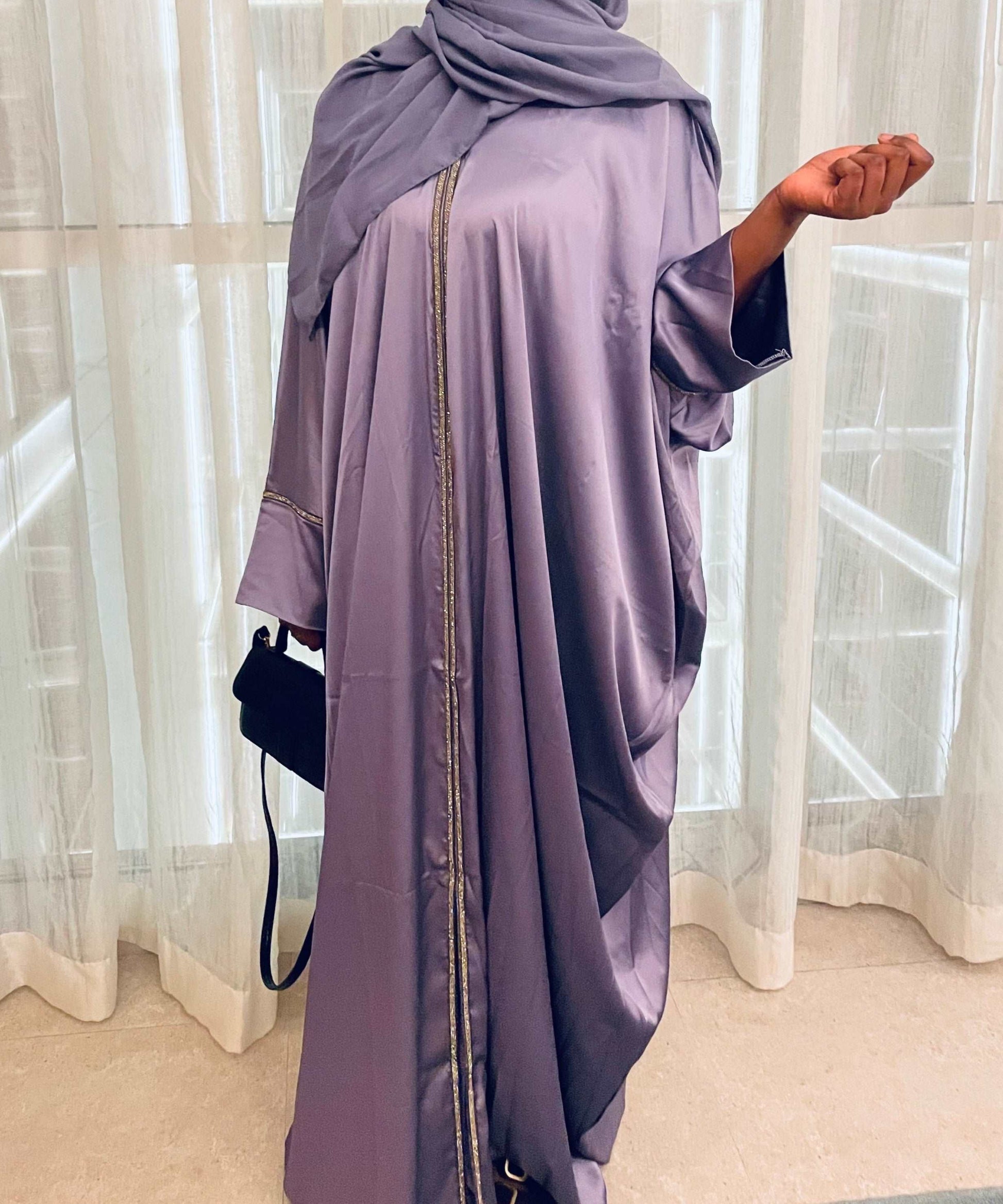 Abaya dubaï satin Ounsia - almoonparis