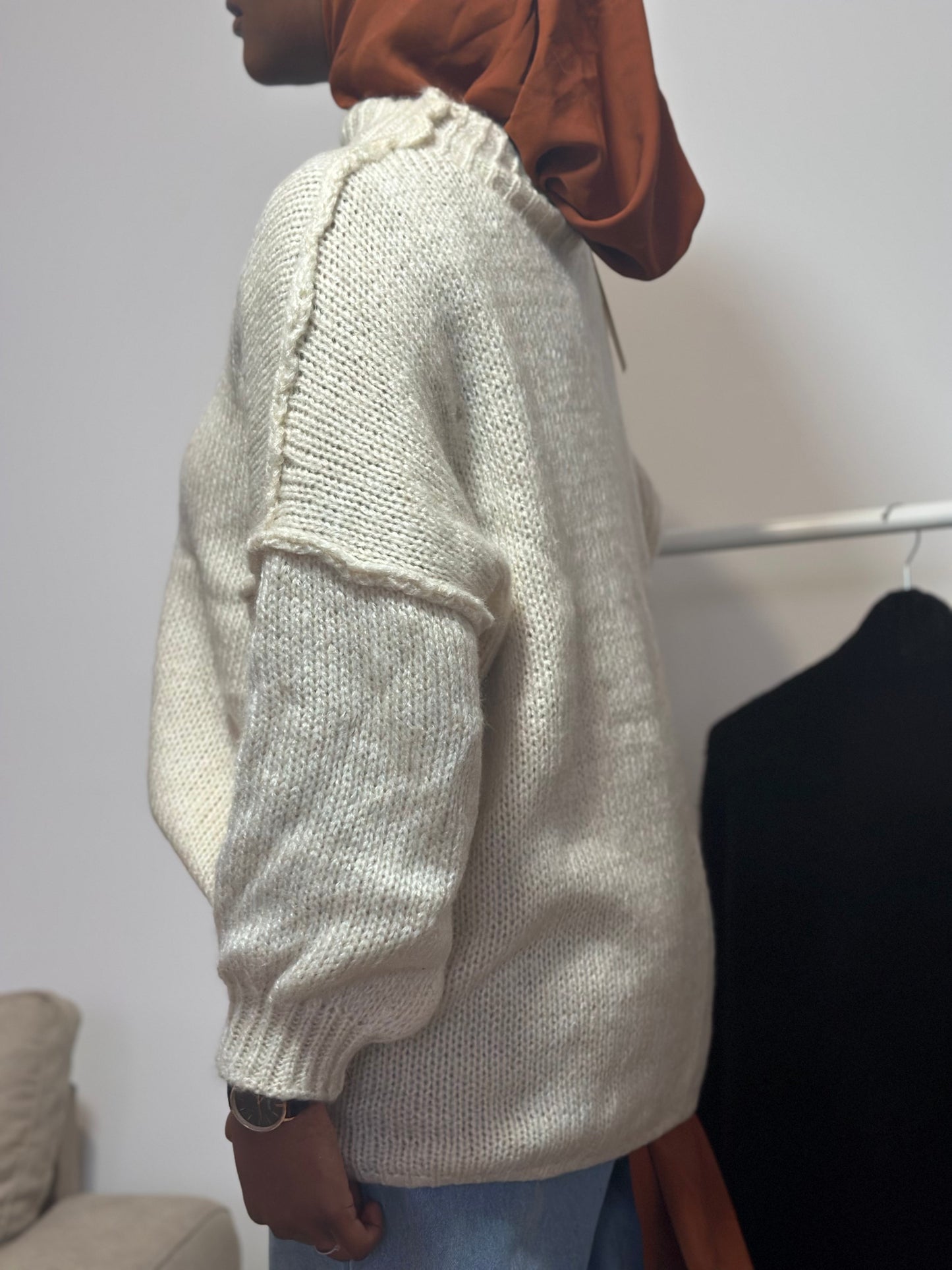 Pull ample en maille beige – Al moon paris