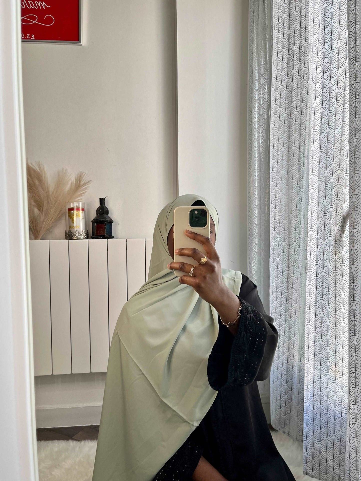 Hijab soie de médine Camel - almoonparis