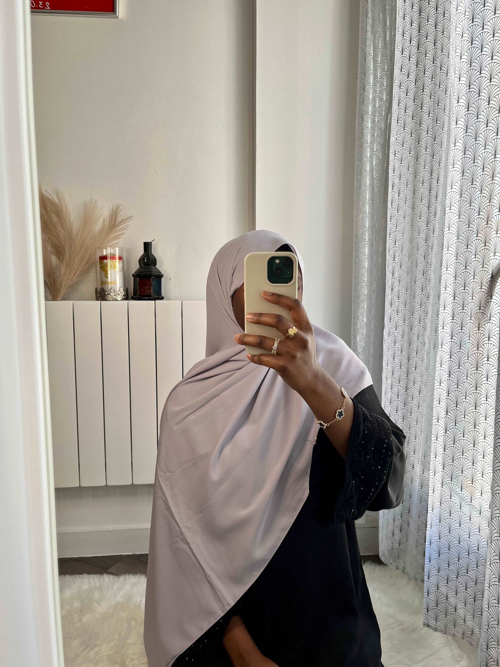 Hijab soie de médine Camel - almoonparis