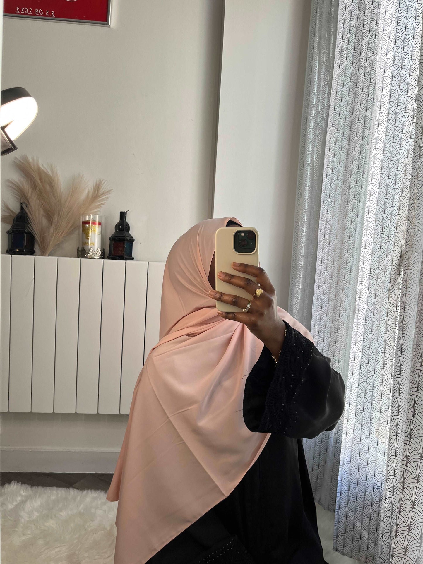 Hijab soie de médine Camel - almoonparis