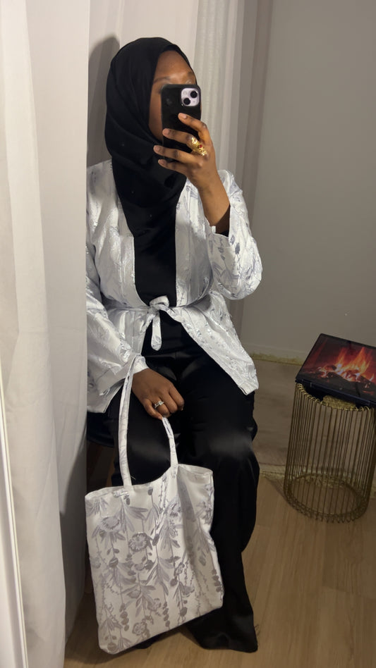 Tote Bag Brocart Artisanal blanc— Pièce Capsule · Al Moon Paris