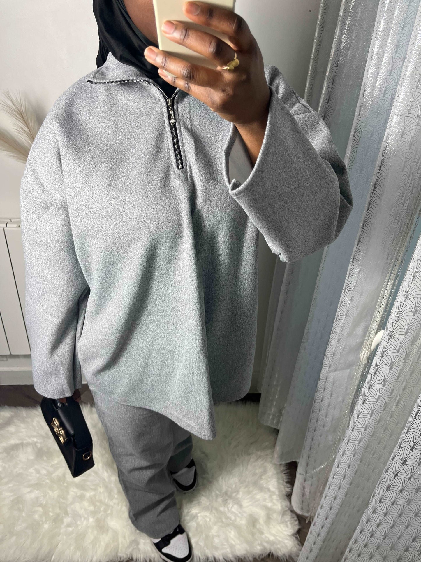 Ensemble zip polaire gris