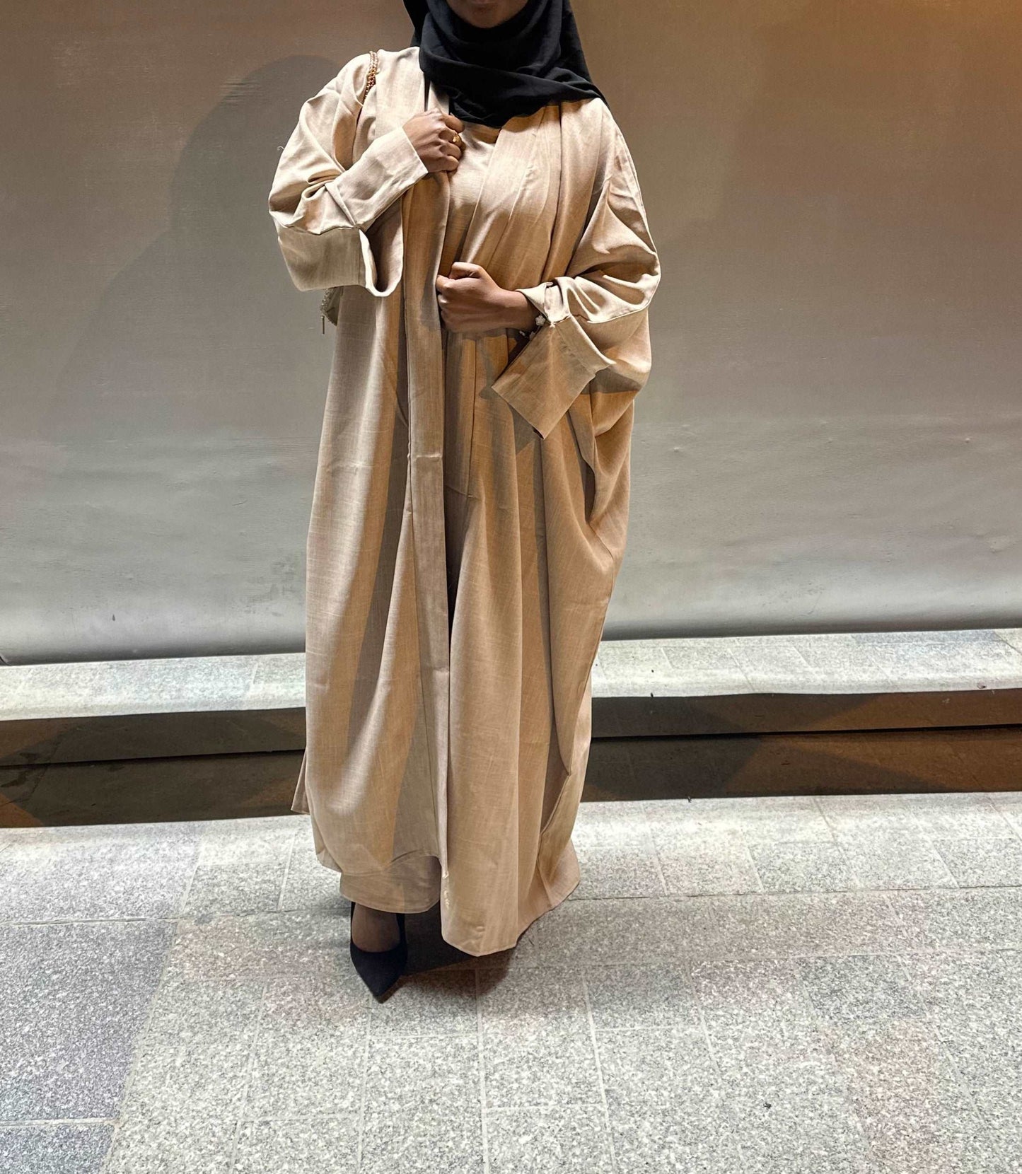 ensemble abaya khaleeji beige