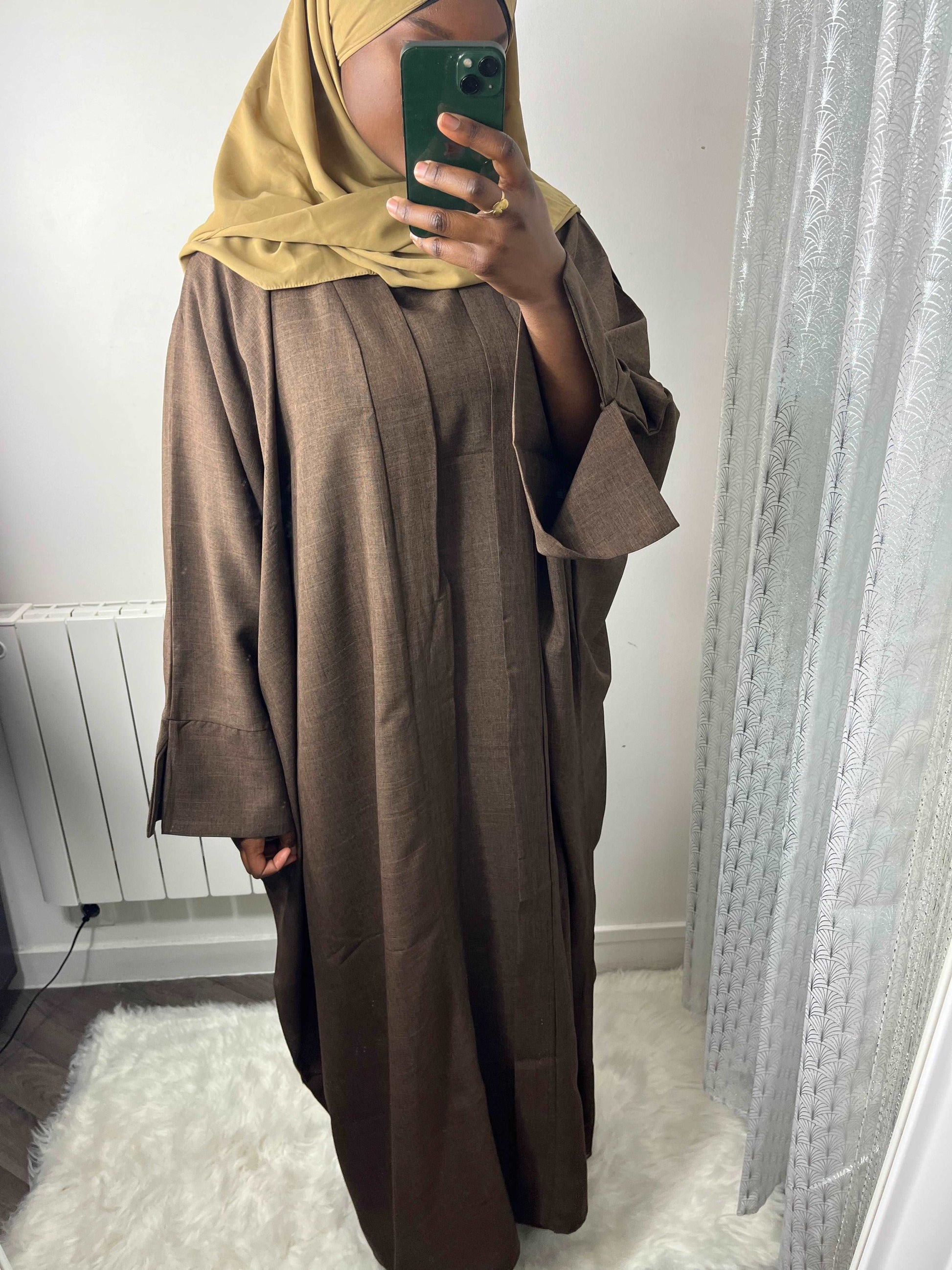 Ensemble Khaleeji Lin - Kimono et Abaya beige