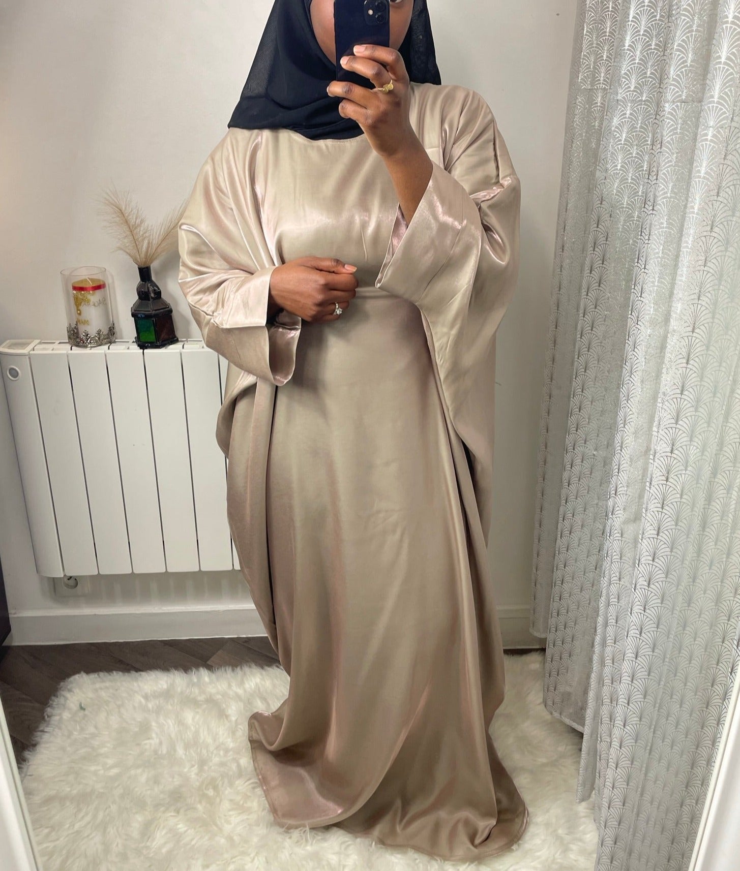 abaya satin brillant tall