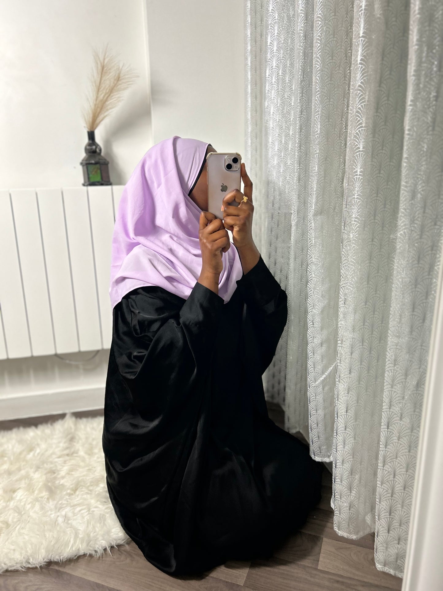 Hijab soie de médine lila