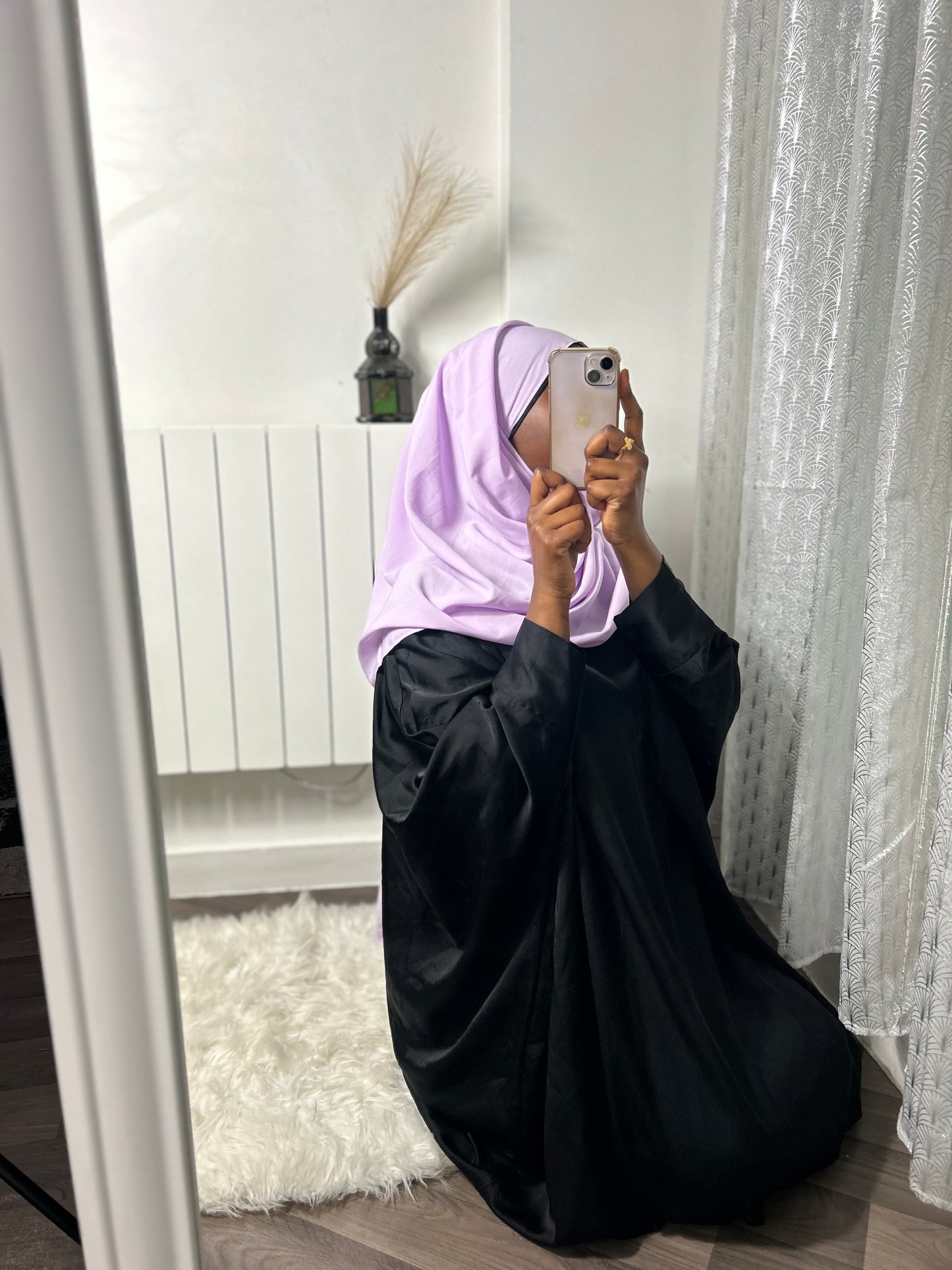 Hijab soie de médine lila