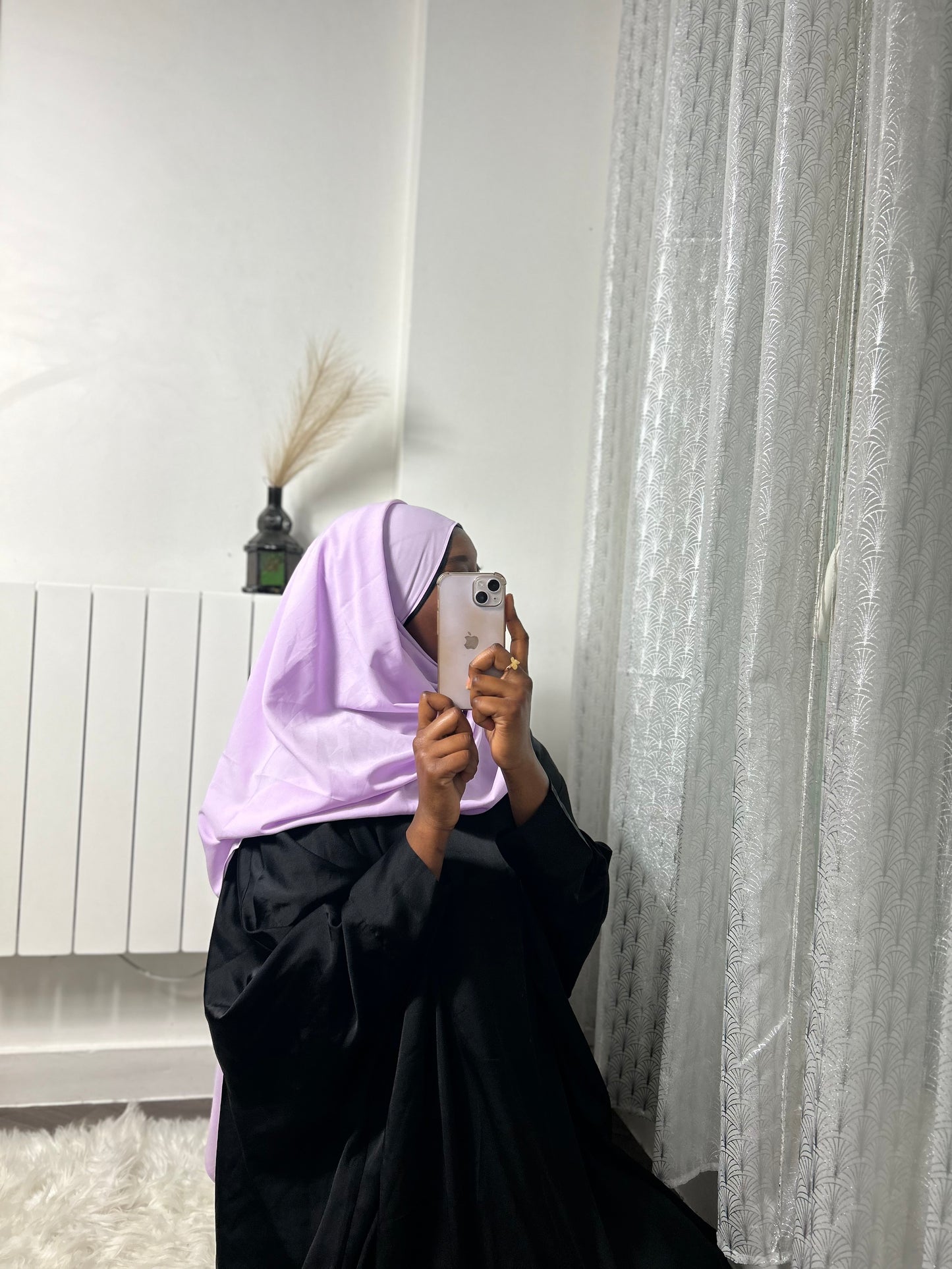 Hijab soie de médine lila