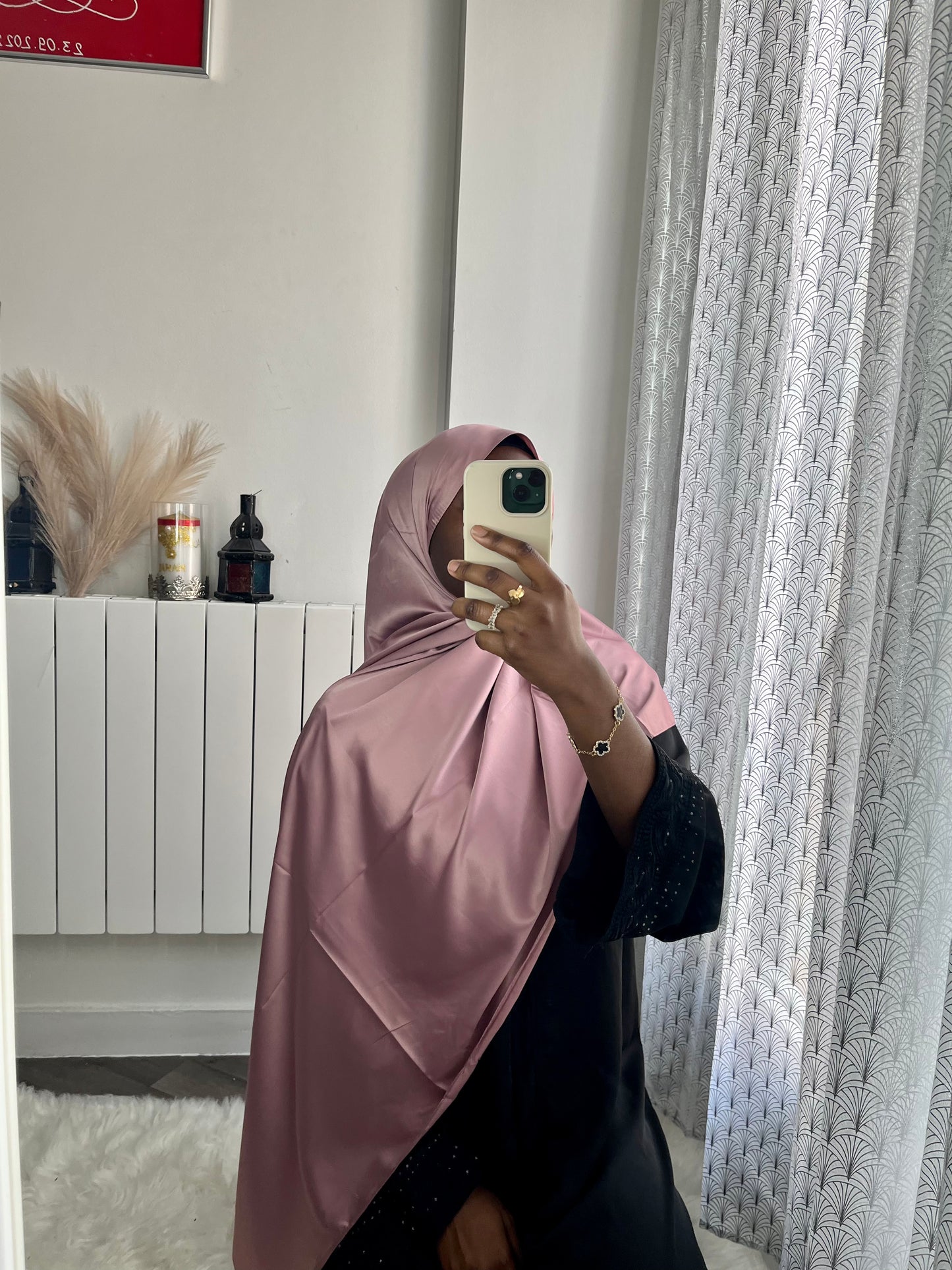 hijab satiné nude