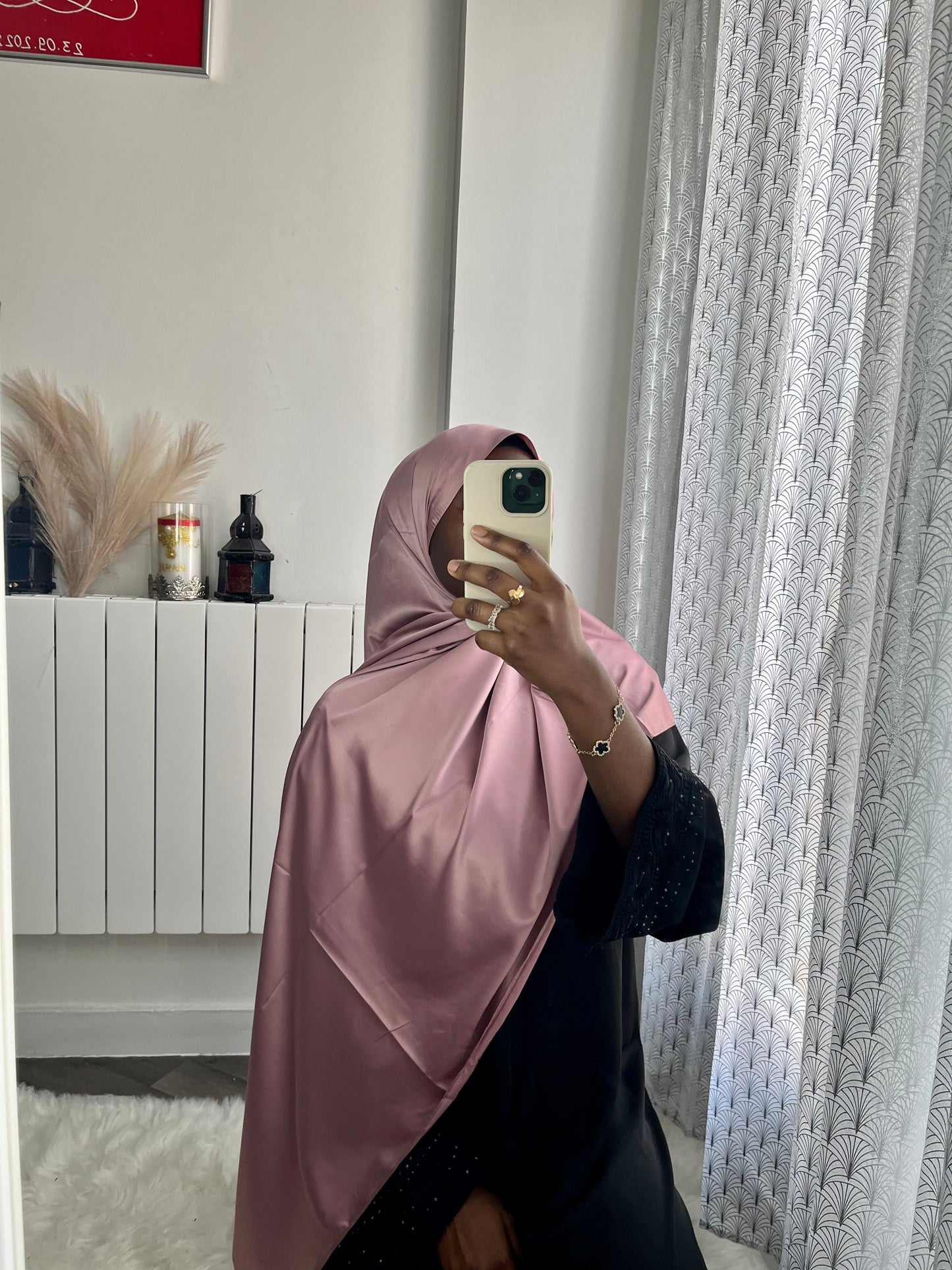 Hijab satiné blanc