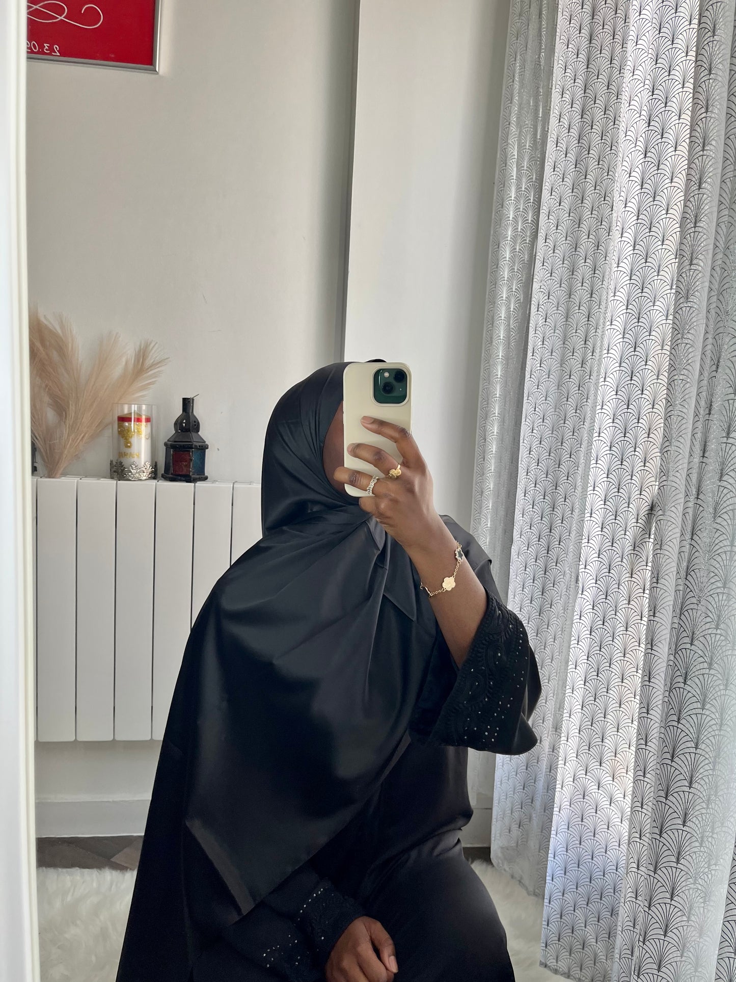 hijab satiné nude