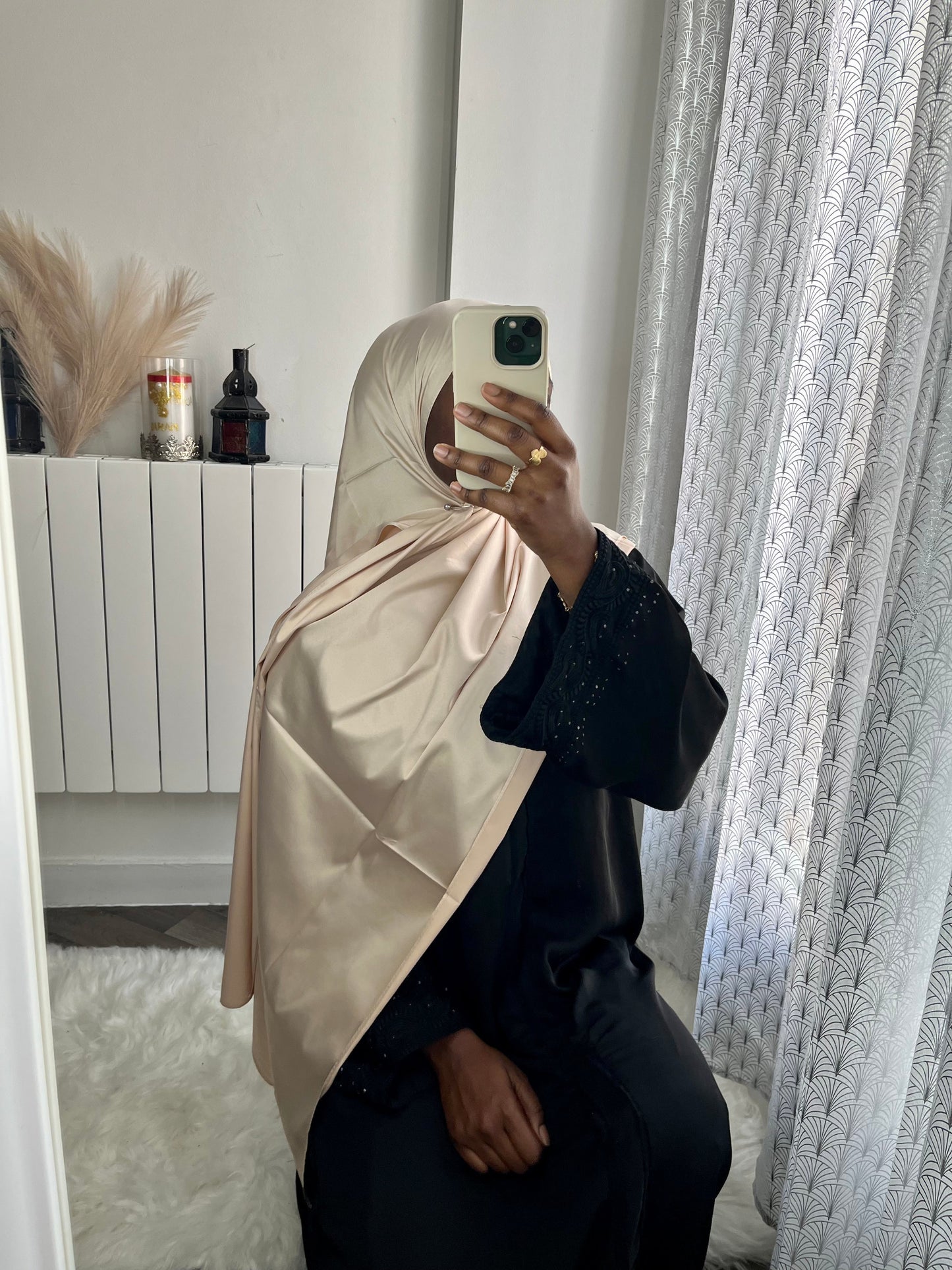 Hijab satiné beige