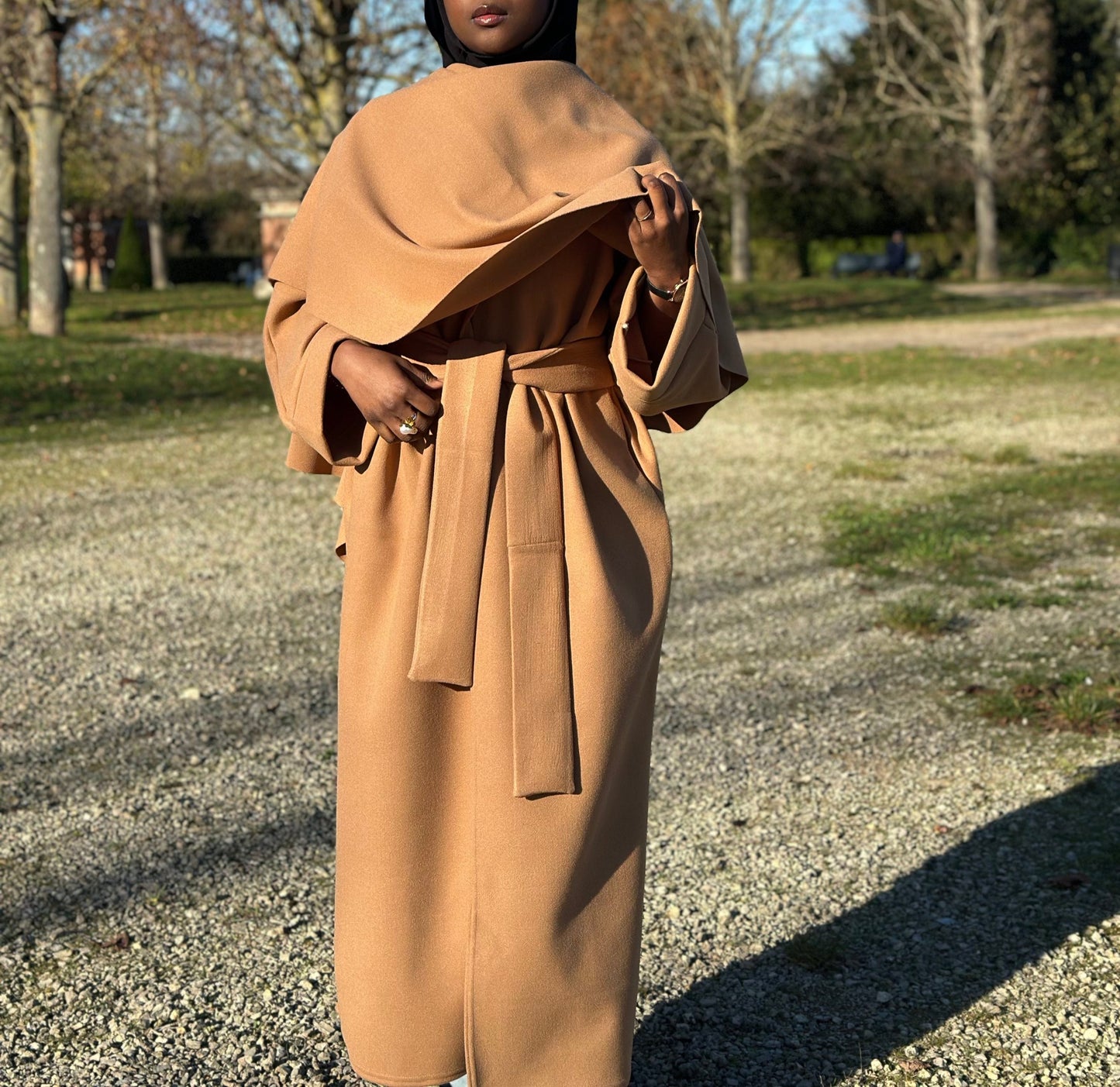 kimono manteau cape camel