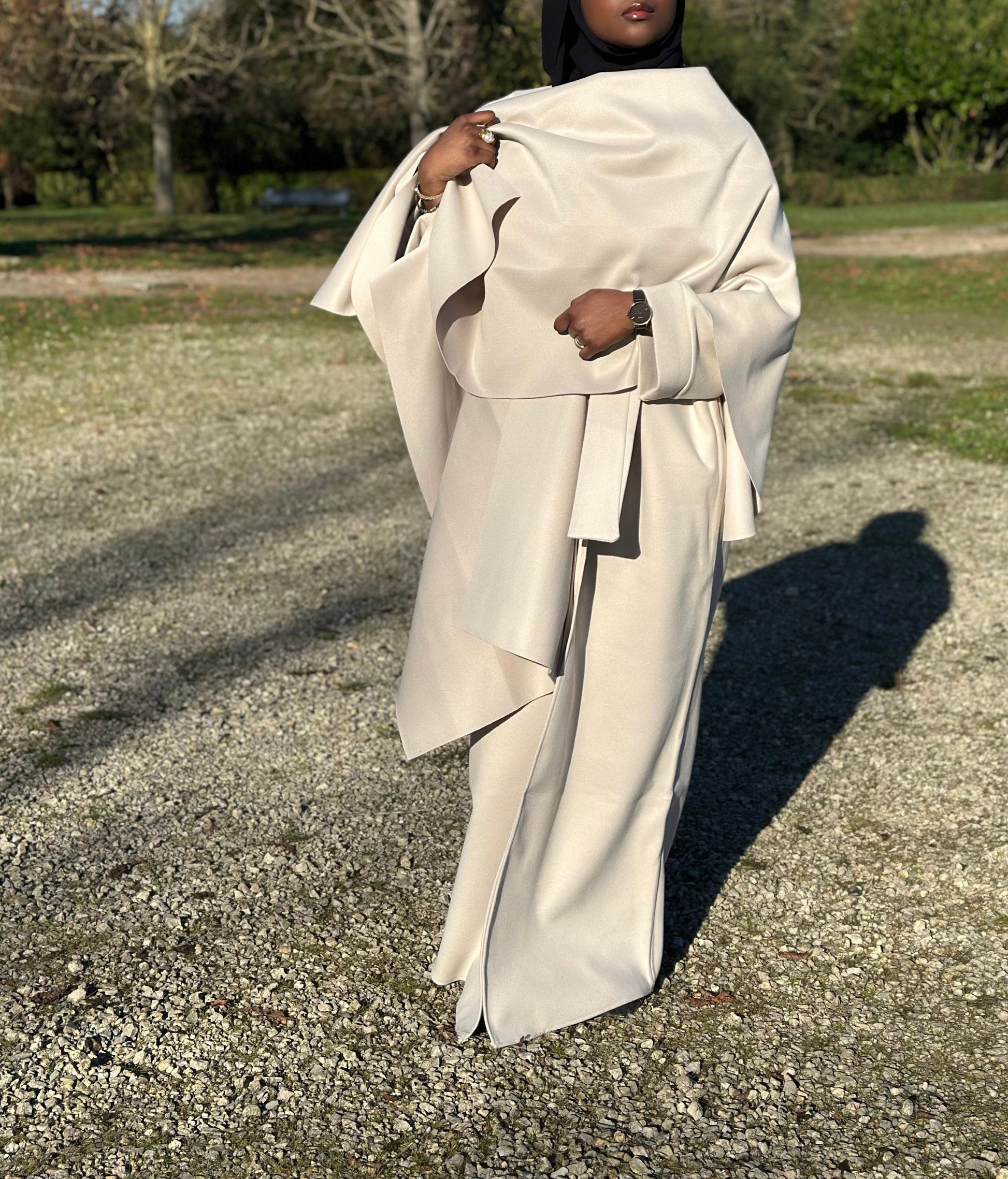 èmanteau kimono cape beige