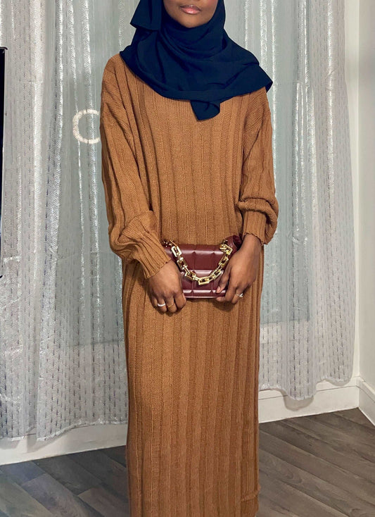 Robe pull long camel - almoonparis