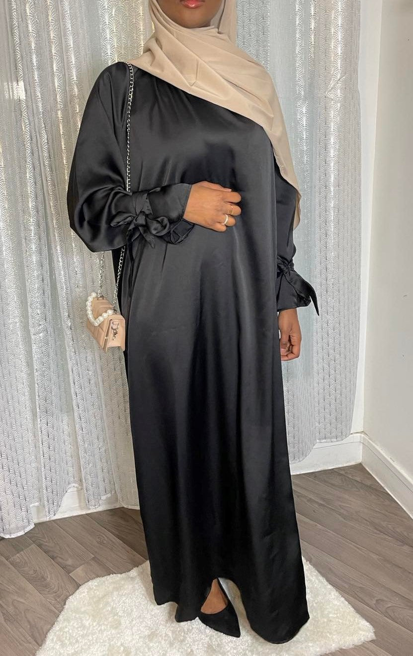 Abaya satin olive Anaya - almoonparis