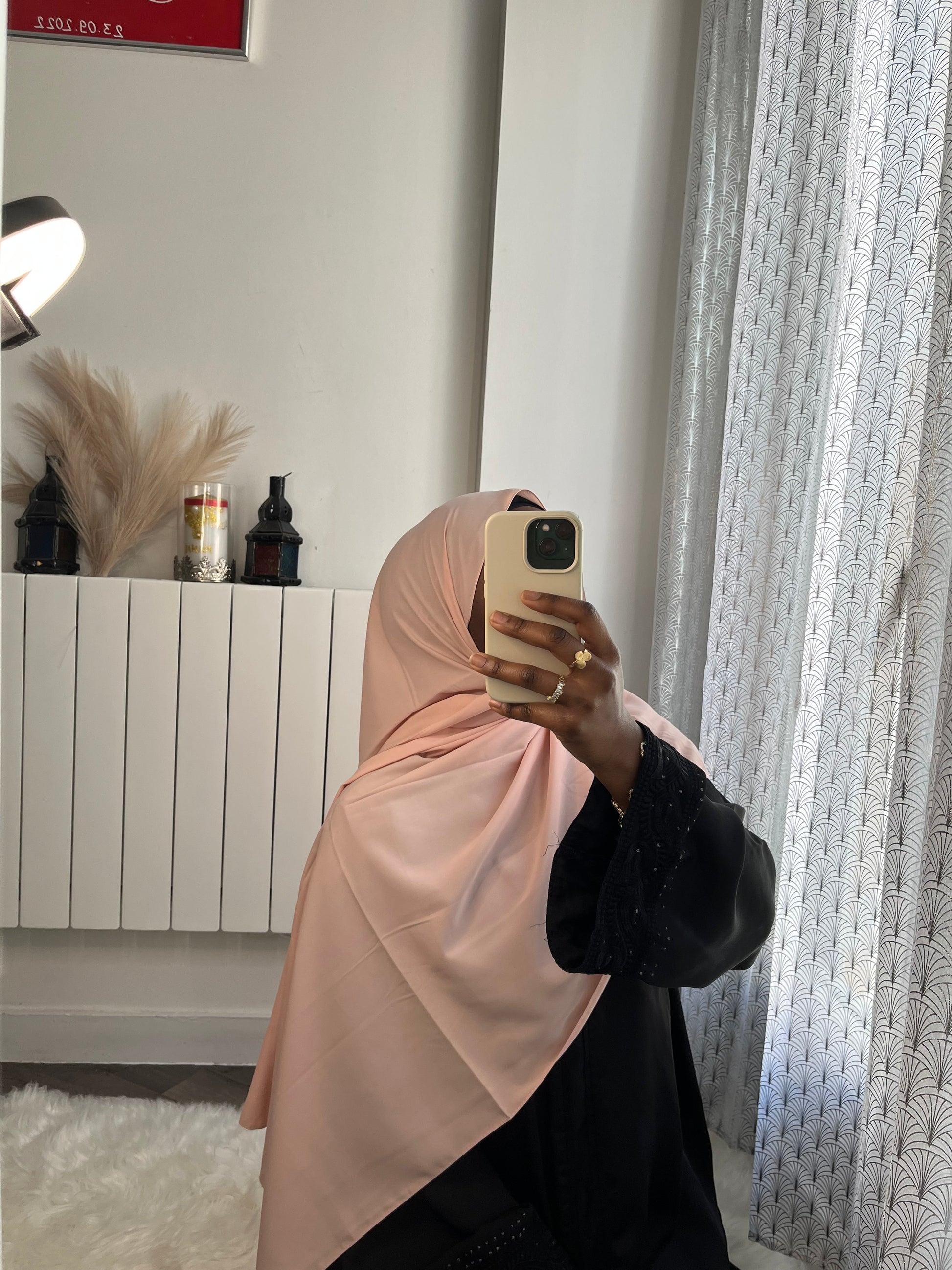 Hijab soie de médine noir - almoonparis