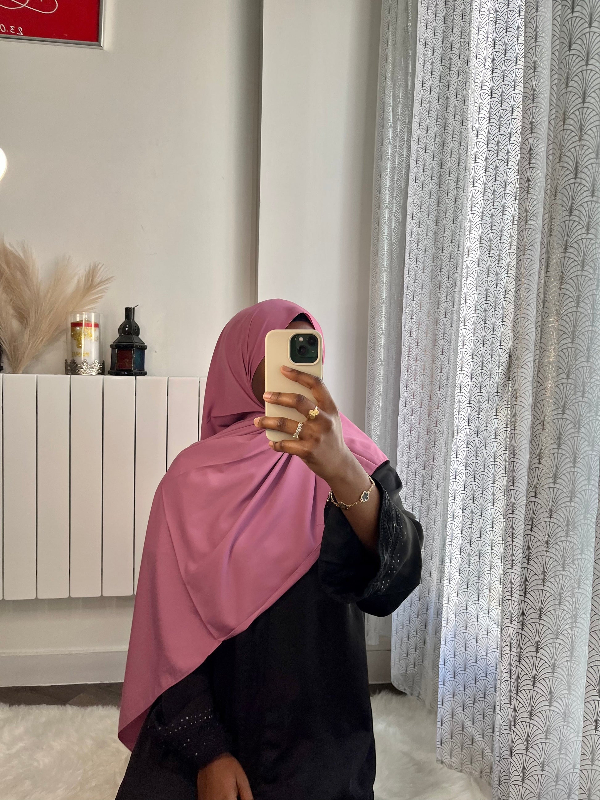 Hijab soie de médine noir - almoonparis