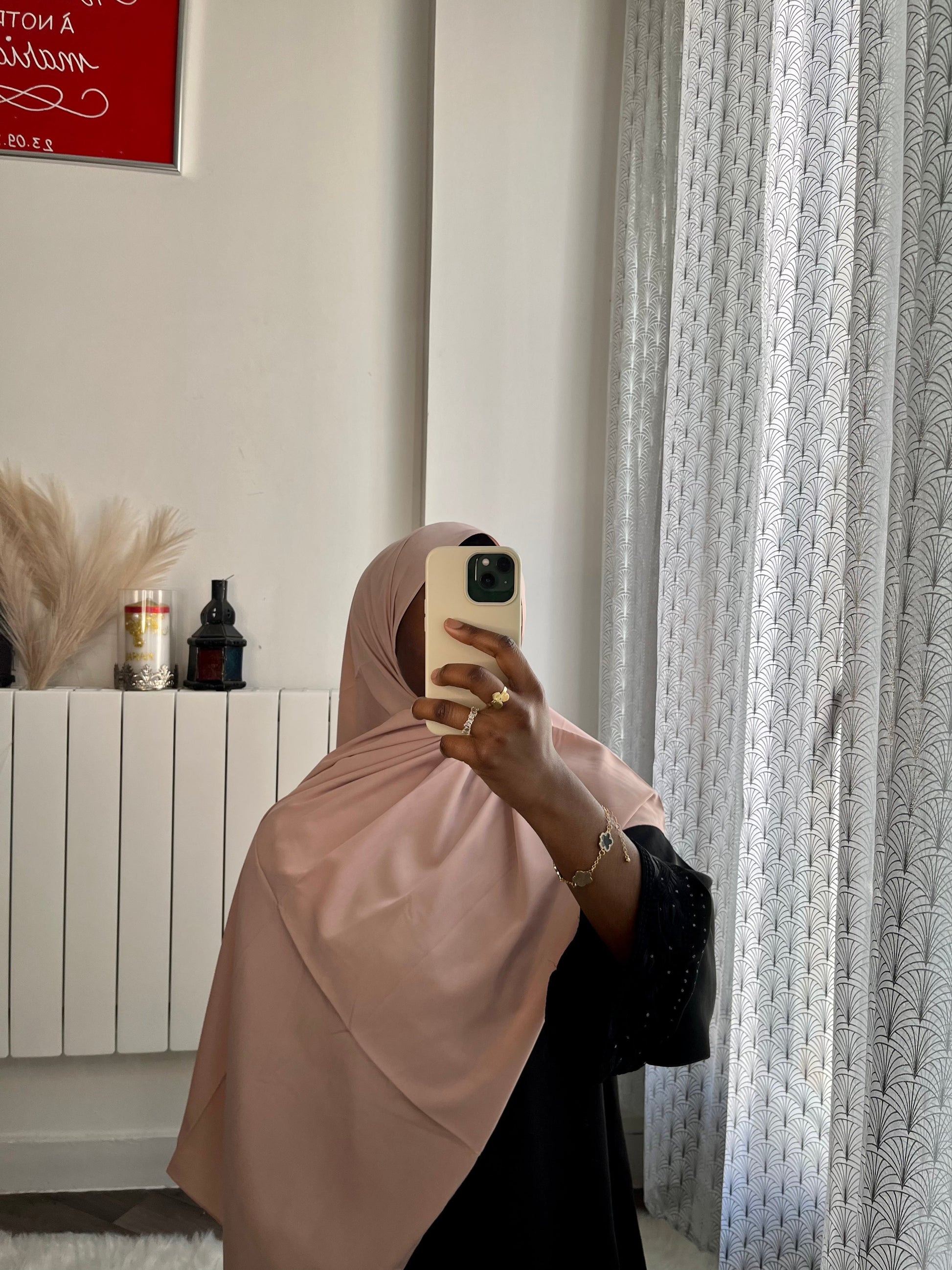 Hijab soie de médine noir - almoonparis