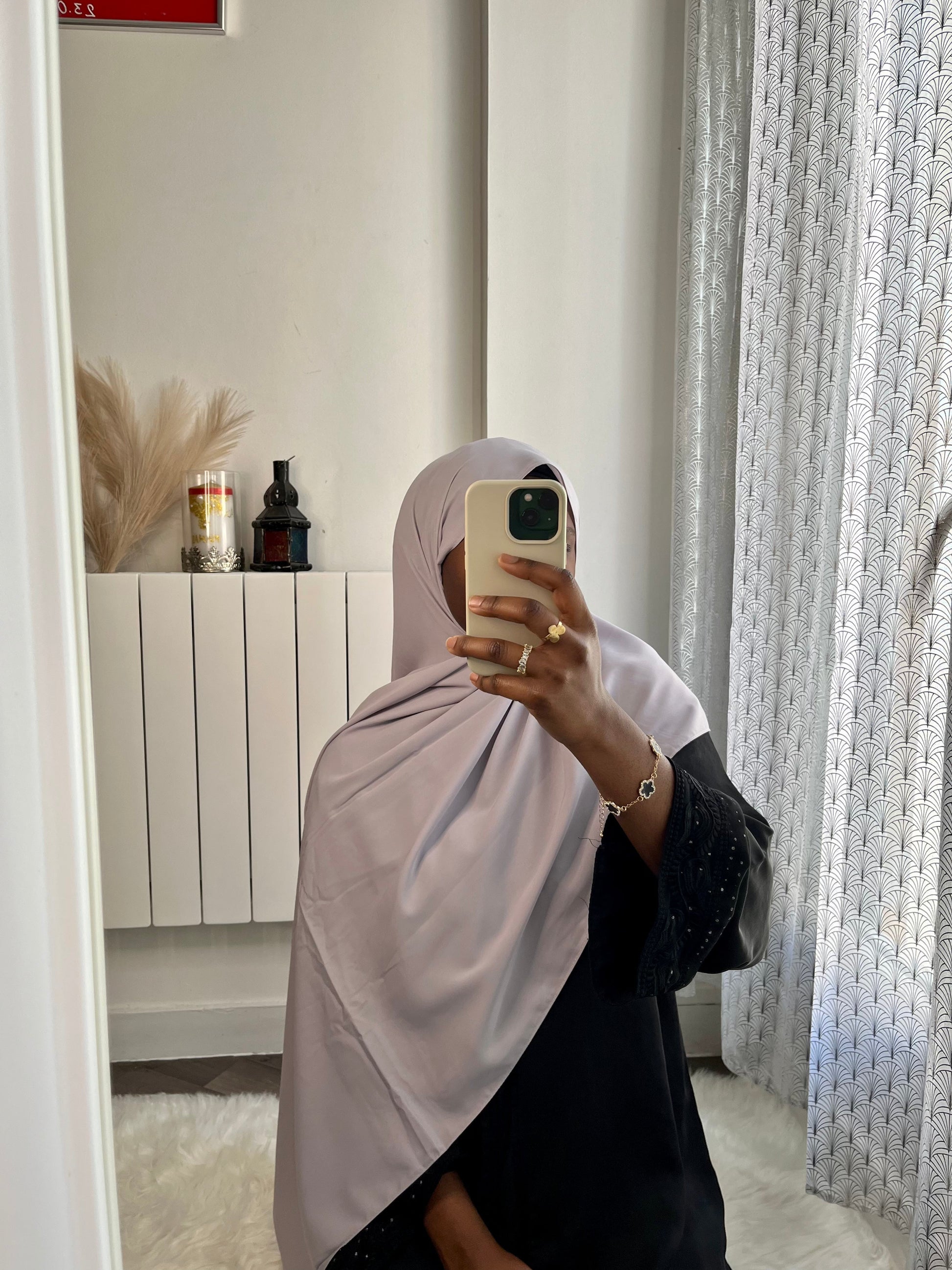 Hijab soie de médine noir - almoonparis